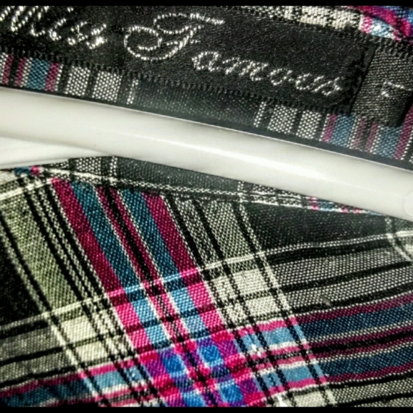 Miss Famous Mini Dress Size Large Purple Plaid - Picture 10 of 11